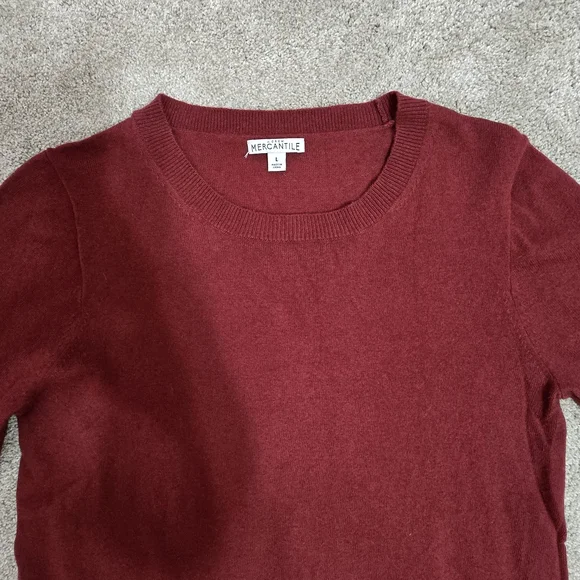 J. Crew Mercantile Red Crew Neck Sweater L Minimalist - Picture 7 of 10